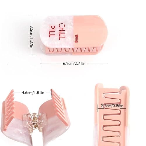 PERSONFUN Chill Pill Hair Claw Clip Pharmacy Claw Clip Personalized claw hair Clip Fun Summer Acetate Hair Claw Accessories for Women thumbnail 4