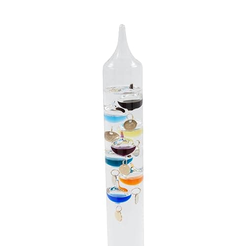 20.5inch Large Glass Galileo Thermometer with 10 Multi Colored Balls with Gold Tags from 60ºF to 96ºF Galileo Thermometer Gorgeous Gift for Family Friends Present Home Office Indoor and Outdoor Décor thumbnail 6