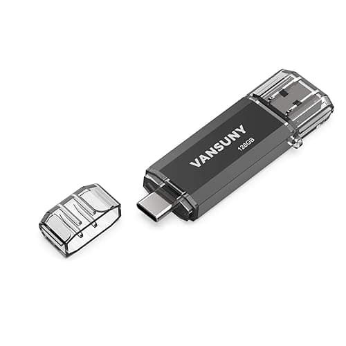 Vansuny 128GB USB C Flash Drive 2 in 1 OTG USB 3.0 + Type C Memory Stick with Keychain Dual Type C Thumb Drive Photo Stick Jump Drive for Android Smartphones, Computer, Tablet, PC - 128GB - 1Pack USB 3.0