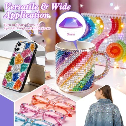 VIVIBOOM 40000Pcs Resin Jelly Rhinestones Kit, 30 Colors 3mm Flatback Gems for Crafting, Rhinestones for Bedazzling with Tools for Nail Art Shoes Book Makeup Gifts thumbnail 4