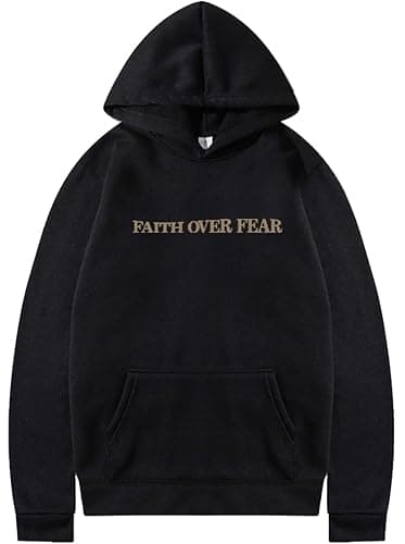 PANOZON Faith Over Fear Hoodie Christian Faith Religious God Tops Man Woman Pullover Y2K Sweatshirt Longsleeve Casual Tops thumbnail 2