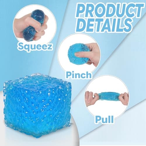 Fxnztumyth 1Pcs Frosted Honeycomb Ice Cube Squishy Toy - Durable Squeeze Toys for Stress Relief & Anxiety, Soft Sensory Fidget Toys for Boys Girls Age 3+, Portable Stress Balls for Focus (1.97“) thumbnail 4