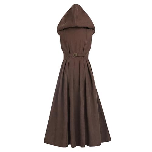 LTAKK Renaissance Costume Women Hoodie Medieval Pirate Dress High Low Corset Ren Faire Overdress with Hood thumbnail 3