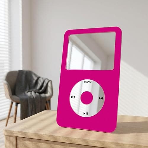 Retro MP3 Player Wall Mirror Vintage 2000s Music Player Aesthetic Fun Mirror for Bedroom Hot Pink Y2K Room Decor, Quirky Vanity Mirror for College Dorm, Desk Cool Nostalgic Gifts for Teen Girls thumbnail 3