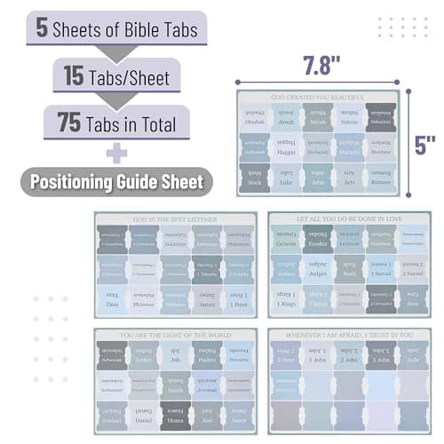 Mr. Pen- Bible Tabs, 75 Tabs, Laminated Bible Tabs for Women and Men, Bible Tabs for Study Bible, Bible Index Tabs, Bible Book Tabs, Bible Labels Tabs, Mr Pen Bible Tabs thumbnail 2