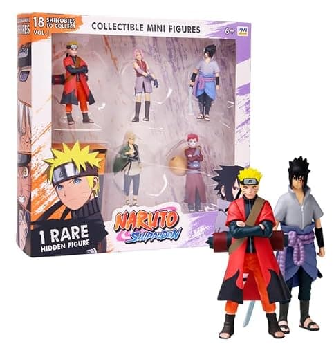P.M.I. Naruto Shippuden Collectible Mini Figures 6 Pack Deluxe Box | Anime Action Toy Set Featuring Team 7 Ninjas, Akatsuki, Legendary Sannin & Rare Shinobi (Assortment C) - Image 1