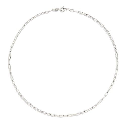 Amazon Essentials 14K Gold Plated Paperclip Chain Necklace - Silver - 16" thumbnail 3