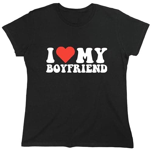 I Love My Boyfriend Heart Graphic Mens Novelty Funny T Shirt - Image 1
