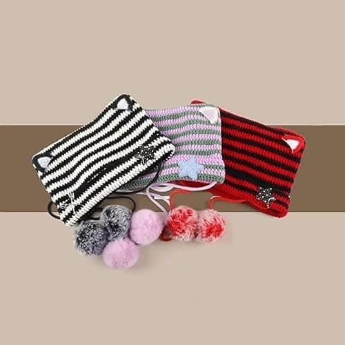 Y2k Beanie Cat Ear Gyaru Acubi Devil Crochet Hats Cute Kawaii Star Grunge Aesthetic Pompoms Cutecore Y2k Harajuku Clothes thumbnail 7
