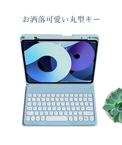 kaitesi Keyboard Case Mouse for iPad Air 11" (M3/M2)/ Air 5th/ 4th Generation 10.9"/ iPad Pro 11 4th/3rd/2nd/1st Gen Cute Round Keys Detachable Keyboard (Blue) thumbnail 5