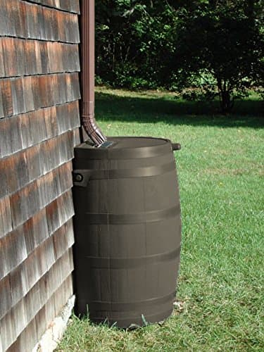 RTS Home Accents 50-Gallon Rain Barrel with Brass Spigot, Flat Back Rain Water Collection Barrel, Walnut Color thumbnail 2