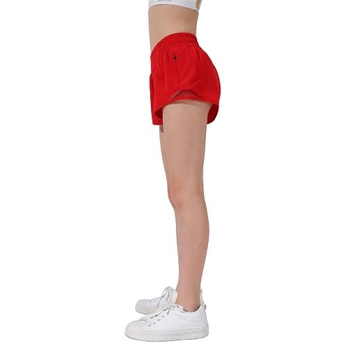 Aurefin Girls Athletic Shorts, Lightweight Running Shorts for Teen Girls Kids Sports Active Short with Zip Pocket and Elastic thumbnail 3