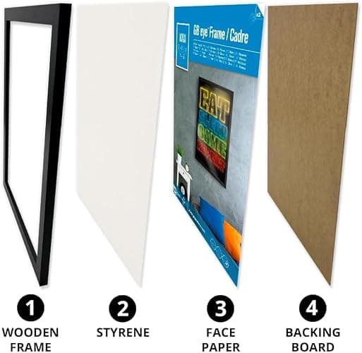 GB eye ABYSTYLE 20.5x15 MDF Frame, FSC White Wood Poster Frame, scratch proof glazing, Horizontal and Vertical Wall Mounting Display for Photo Gallery Home Room Office Decor thumbnail 6