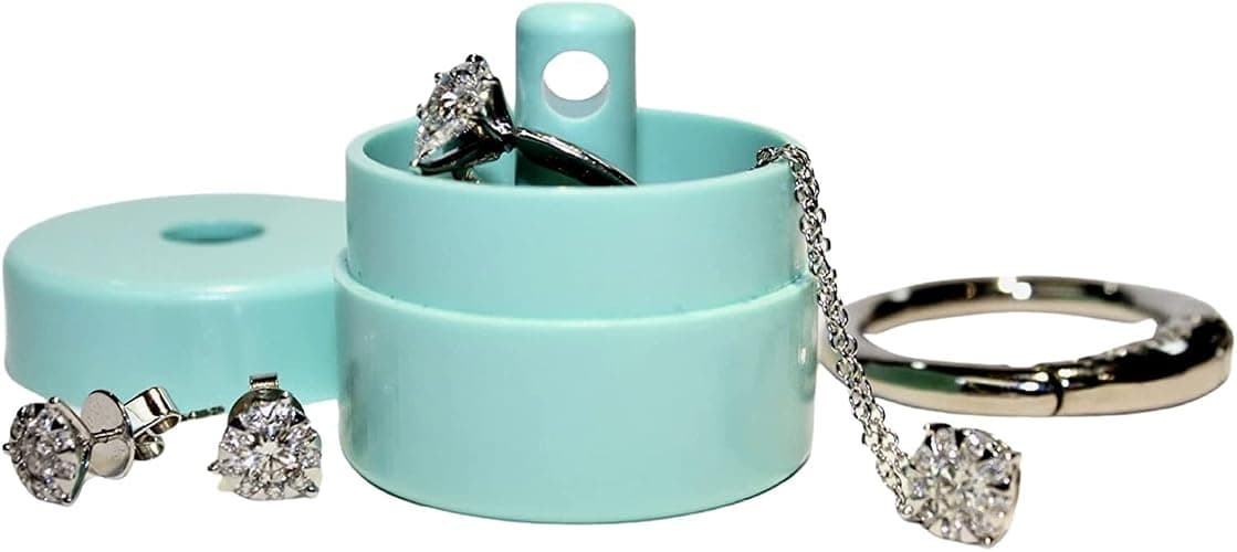 Lion Latch Travel Jewelry Box Case, Ring Holder on Shark Tank - Ring Holder for Women Girls with Keychain, Small Jewelry Organizer Boxes, Portable Ring Keeper Key Chain, Jewelry Storage Case - Image 1