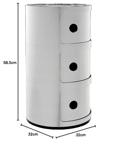 Kartell Componibili, Conteneur 3 éléments, Chrome, Base Ronde thumbnail 3
