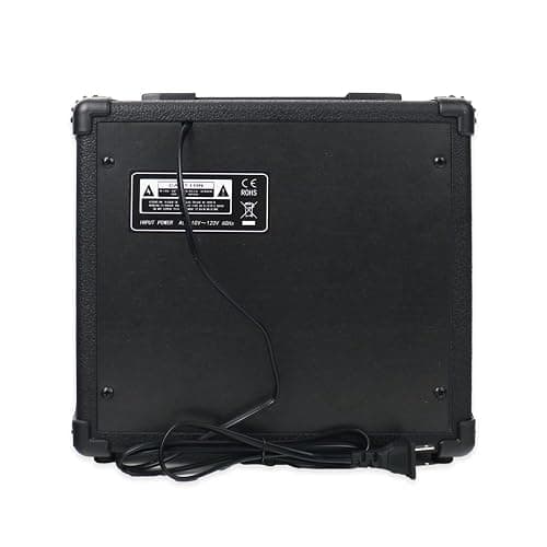 Electric bass Guitar Amplifier 20W Portable Practice amp Black Color Quality Workmanship mp3 6.5'' inch Speaker Input Treble Middle bass Volume Headphone Jack Easy Control Plate thumbnail 7