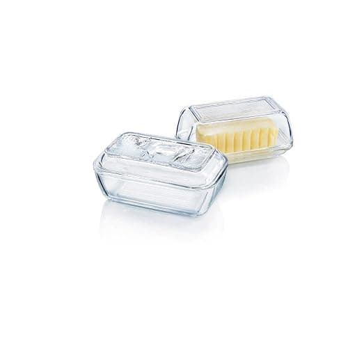 Luminarc European Tempered Glass Cow Butter Dish - 1 Pound Capacity thumbnail 2