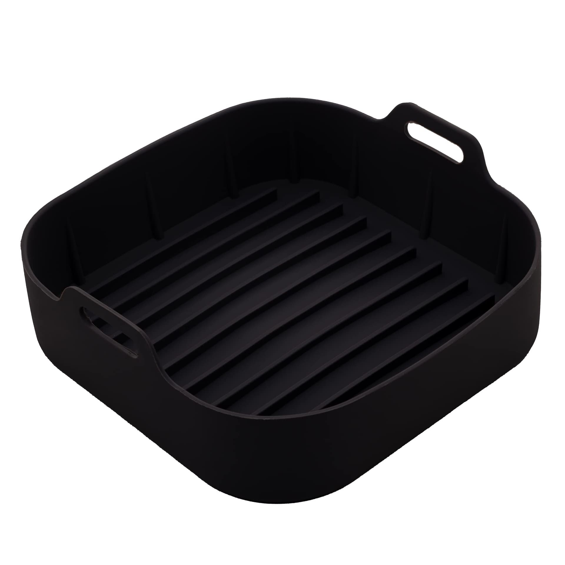 LYOR - Forma Quadrada de Silicone para Air Fryer Preta 20Cm x 7Cm - Image 1