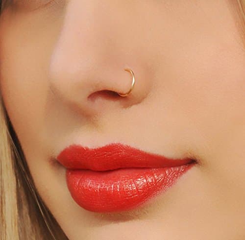 Briana Williams Fake Nose Ring Gold Fake Nose Rings for Women Clip On Fake Nose Piercing Non Piercing Faux Nose Piercing Jewelry thumbnail 2