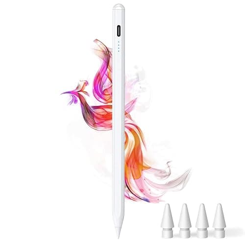 Stylus Pen for iPad 10th&11th(A16) - Type-c Charging Pencil for ipad Palm Rejection Active Pen Compatible with (2018-2025) Apple iPad 6/7/8/9/10/11, Air 3/4/5/M2/M3, Mini 5/6, Pro 11"/12.9"/M4 (White) - Image 1