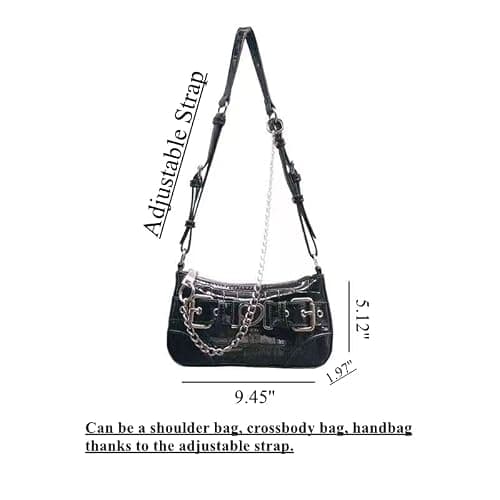 FONETTOS Punk Bag, Sourpuss Gothic Tote Purse Y2K Cool Style Trendy Women Shoulder Bags Rock Fashion Girls Handbag thumbnail 4