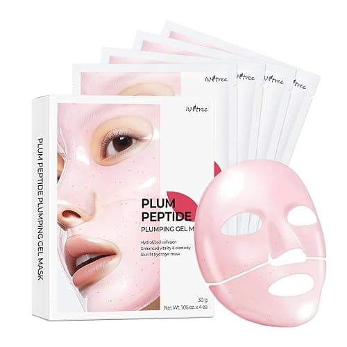 IsNtree Plum Peptide Plumping Gel Mask 30g x 4 Sheets | Korean Skincare | Cooling Gel Mask for Hydration & Firming | Peptides + Plum Extract - Image 1