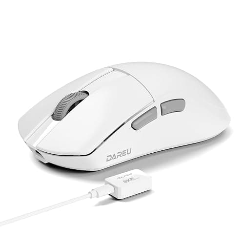 DAREU A950 Wing 8K Lightweight Wireless Gaming Mouse 1.23oz (35g), Custom PAW3950 30K Optical Sensor, Wired/Wireless Dual 8k Polling Rate, Symmetrical, 5 Programmable Buttons,70H Battery - White - Image 1