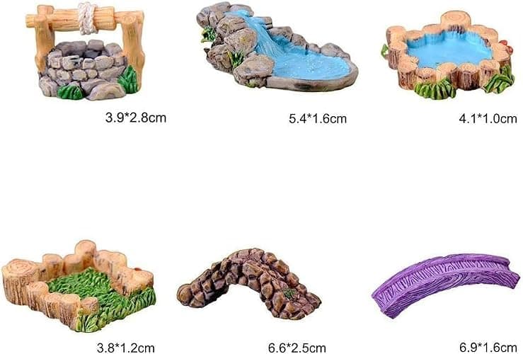 Sluswallow 1Pc Blue DIY Miniature Mini Water Pool Fairy Garden Lawn Ornament Outdoor Statues for Mountain Dollhouse Decor Craft Garden Sculptures and Statues - Image 1