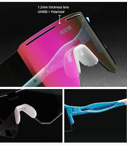 GoHZQ Polarised Sports Sunglasses for Men Womens Polarized Cycling Sunglasses UV400 Protection TR90 Superlight Frame Glasses for Skiing, Running thumbnail 5