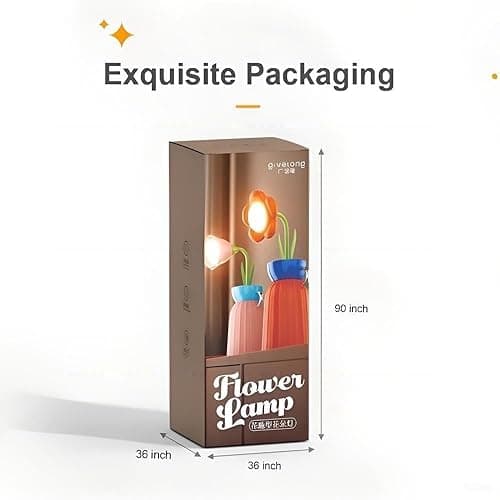 MARZIUS Rose Flower Desk Lamp - Infinite Dimming, Trichromatic Temperature, Rechargeable, Brightness Memory - Creative Decorative Ornaments with Adjustable Flowers (Purple) thumbnail 4