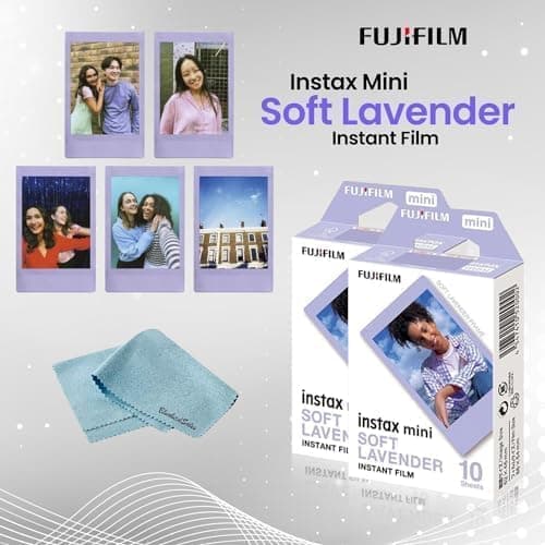 Fujifilm Mini Instant Film - Soft Lavender Instant Film + Sheets Bundle + BluebirdSales Microfiber Cleaning Cloth Instant Mini Camera Perfect for Instant Photography (2 Pack) thumbnail 2