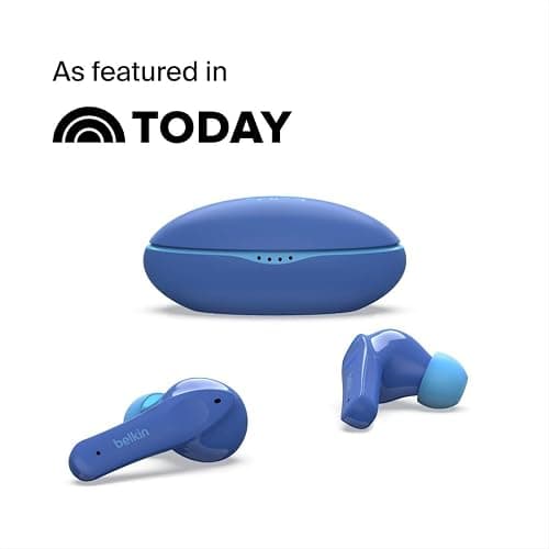 Belkin Soundform Nano - Bluetooth Earbuds for Kids with Built-in Microphone, 24H Battery Life, 85dB Safe Volume Limit - Kids Bluetooth Earbuds for iPhone, iPad, Galaxy & More - Blue thumbnail 2