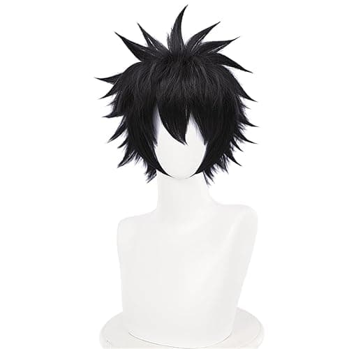 COSPLAZA Cosplay Wig Short Rock Spiky Straight Dark Black Heat Resistant Synthetic Adult Anime Hair - Image 1