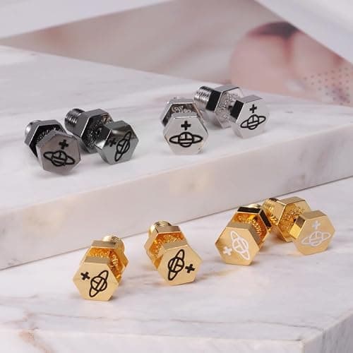 Colorful Screw Earrings of Saturn for Women - Alloy Screw Saturn Earrings Ear Studs(Silver) thumbnail 7