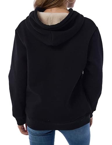 Gnveub Women's Casual Winter Warm Fleece Sherpa Lined Hooded Sweatshirt Thick Pullover Plus with Pockets thumbnail 5