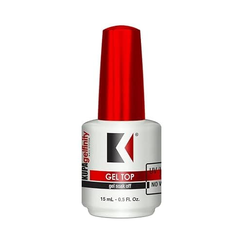 KUPA GelFinity Gel Top Coat Gloss Finish, No-Wipe High Gloss Shine Soak-Off Sealer for UV/LED Gel Polish, Chip-Resistant and Fade-Proof, 0.5 Fl Oz - Image 1