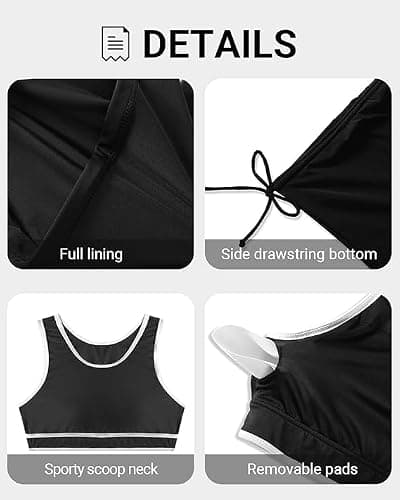 Holipick Women's Sporty Bikini Sets Two Piece Color Block Swimsuit Bathing Suits with High Waisted Boy Shorts Bottom thumbnail 7