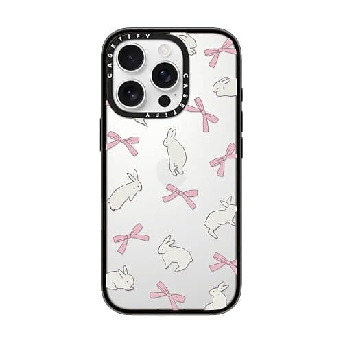 CASETiFY Compact iPhone 16 Pro Case [4 ft. 2X Military Grade Drop Protection/Slim/Lightweight] - Rabbit Ribbon - Clear Black - Rabbit Ribbon - iPhone 16 Pro (6.3") - Image 1