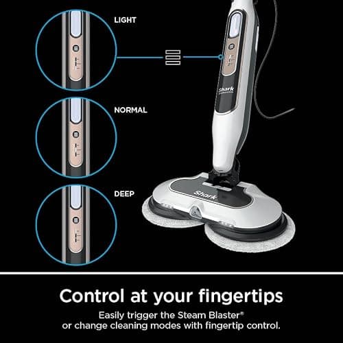 Shark Steam & Scrub with Steam Blaster Technology All-in-One Hard Floor Steam Mop with 3 Steam Modes & LED Headlights S8201, Rotator White thumbnail 9