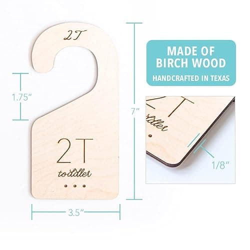Loft Toddler Closet Dividers Durable Birch Kids Closet Organizer Timeless Etched Design for 2T-5T (Set of 4) thumbnail 3