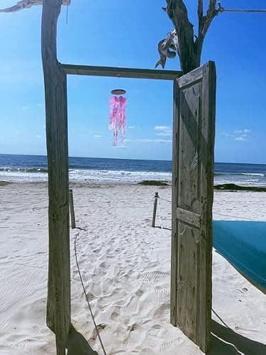 CraftCurl Capiz Shell Wind Chimes - Clear & Melodious Sound, Handmade, Pink | Handcrafted Capiz shell wind chime, weather‑resistant, outdoor beauty, Decorative aesthetic, Soothing natural melodies thumbnail 6