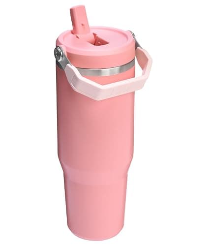 STANLEY IceFlow 2.0 Flip Straw Tumbler with Handle 30 oz | Twist On Lid and Flip Up Straw | Leakproof Water Bottle | Insulated Stainless Steel | BPA-Free | Pink Mesa thumbnail 4
