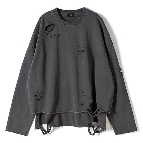 ELKNLMU Vintage Streetwear ripped Sweatshirt Men Fashion Autumn Solid Color Oversize Sweatshirt - Image 1