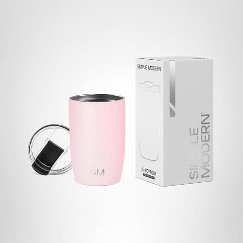 Simple Modern Travel Coffee Mug Tumbler with Flip Lid | Reusable Insulated Stainless Steel Cold Brew Iced Coffee Cup Thermos | Gifts for Women Men Him Her | Voyager Collection | 12oz | Blush thumbnail 8