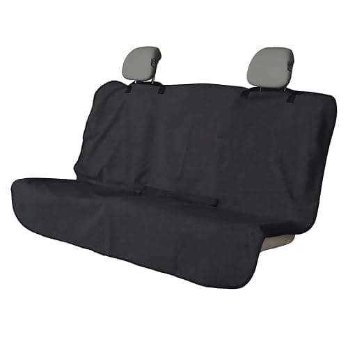 LoyaGour Back Seat Cover for Car Trucks Van SUV,Waterproof Rear Bench Towel Seat Covers for Dogs and Kids,Automotive Backseat Protector (Black) - Image 1