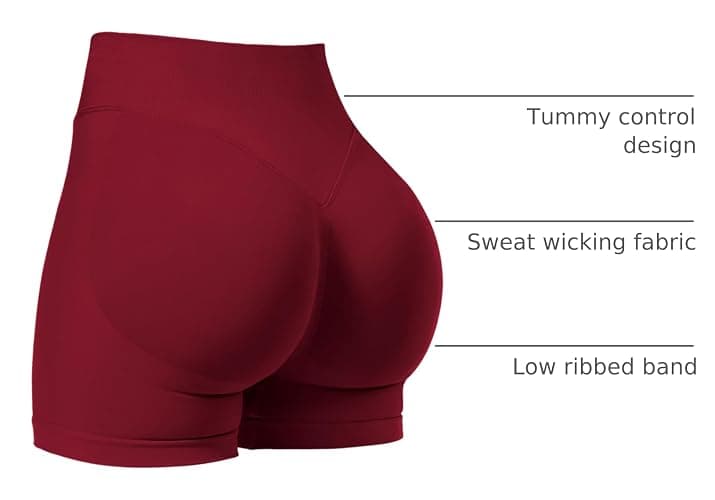 VOYJOY Women Workout Impact Shorts 2.5"/ 3.6"/ 4.5"/ 6" Scrunch Butt Lifting Gym Seamless Booty Biker Shorts thumbnail 4