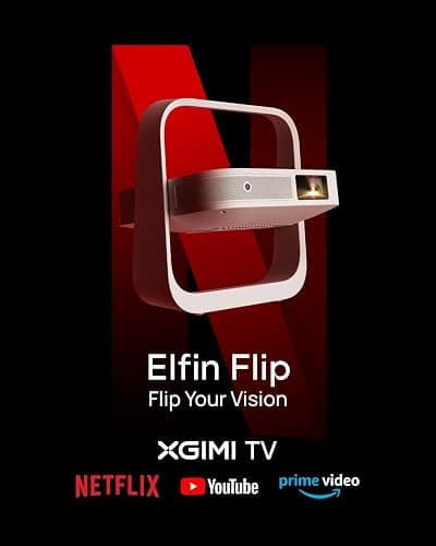 XGIMI Elfin Flip Portable Projector, 1080P Resolution Outdoor Projector, Licensed Netflix, Build-in Adjustable Stand, Lightweight and Compact Design, 400 ISO Lumens, Screen Adaption thumbnail 2
