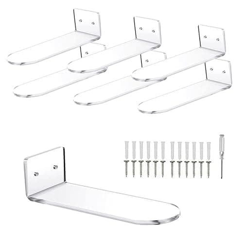 Guntsous 6 PCS Acrylic Floating Shoe Rack Wall Mount Display Shoe Rack Transparent Storage Rack for Home Use Sneaker Display Rack with Screws and Anchors - Image 1