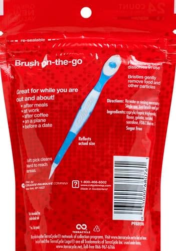 Colgate MaxFresh Wisp Disposable Mini Toothbrush, Built-in Freshening Bead, Peppermint Flavor for Instant Fresh Breath, No Water Required, Perfect for Travel and Braces, 24 Count thumbnail 3