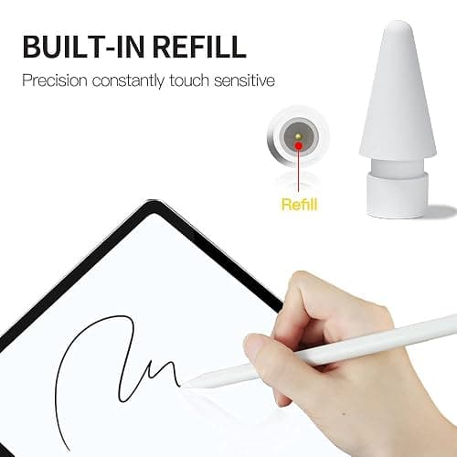 Replacement Tips Compatible with Apple Pencil 2 Gen iPad Pro Pencil - iPencil Nib for iPad Pencil 1 st/Pencil 2 Gen White 4 Pack (White 4 Pack) thumbnail 5